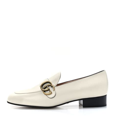 GUCCI Malaga Kid Womens GG Marmont Loafers 38 Mystic 